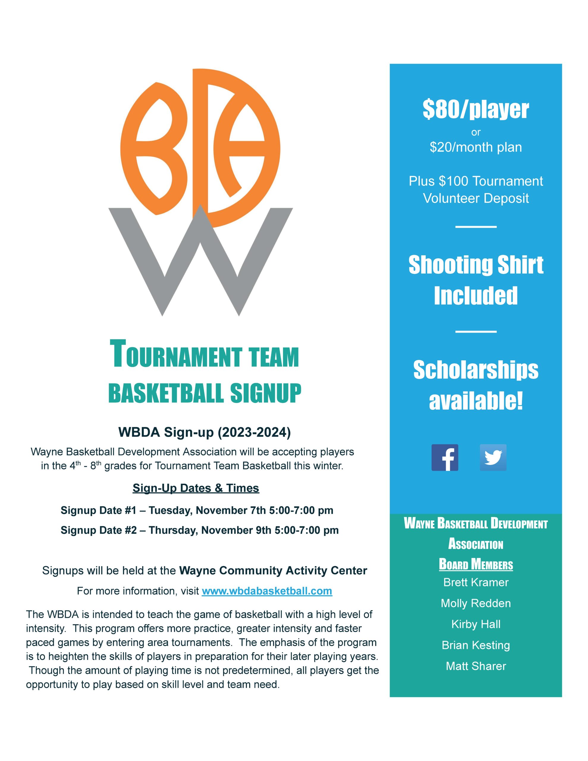 2023 WBDA Player Signup